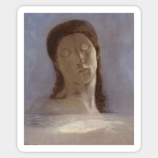 Closed Eyes by Odilon Redon Sticker